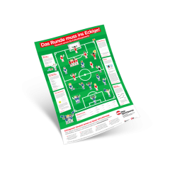 Plakat "Das Runde muss ins Eckige!"